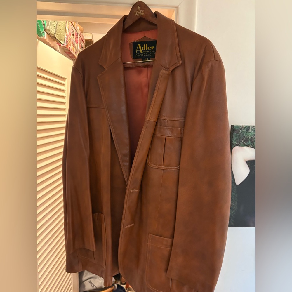 Men's Brown Blazer leather